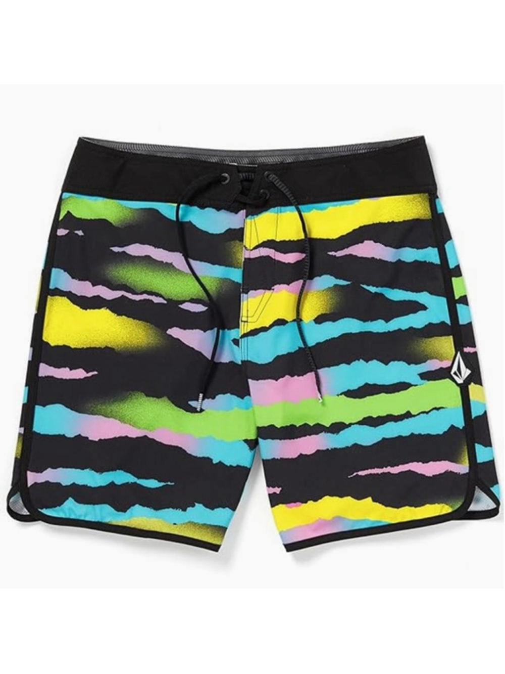 Men's Zebra Shield Scallop Mod-Tech Boardshorts, Size 40 Waist